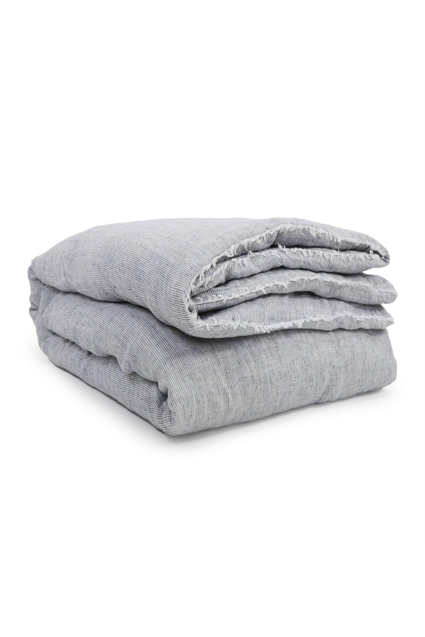 Logan Linen Duvet by Pom Pom at Home - Navy / Queen