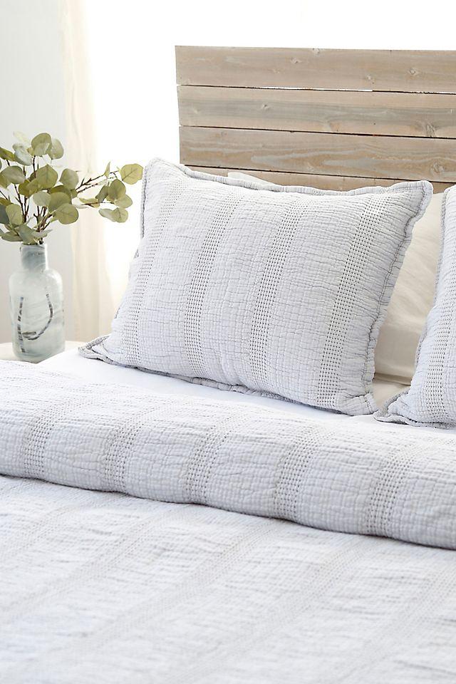 Nantucket Cotton Matelassé Coverlet by Pom Pom at Home - Grey / Queen