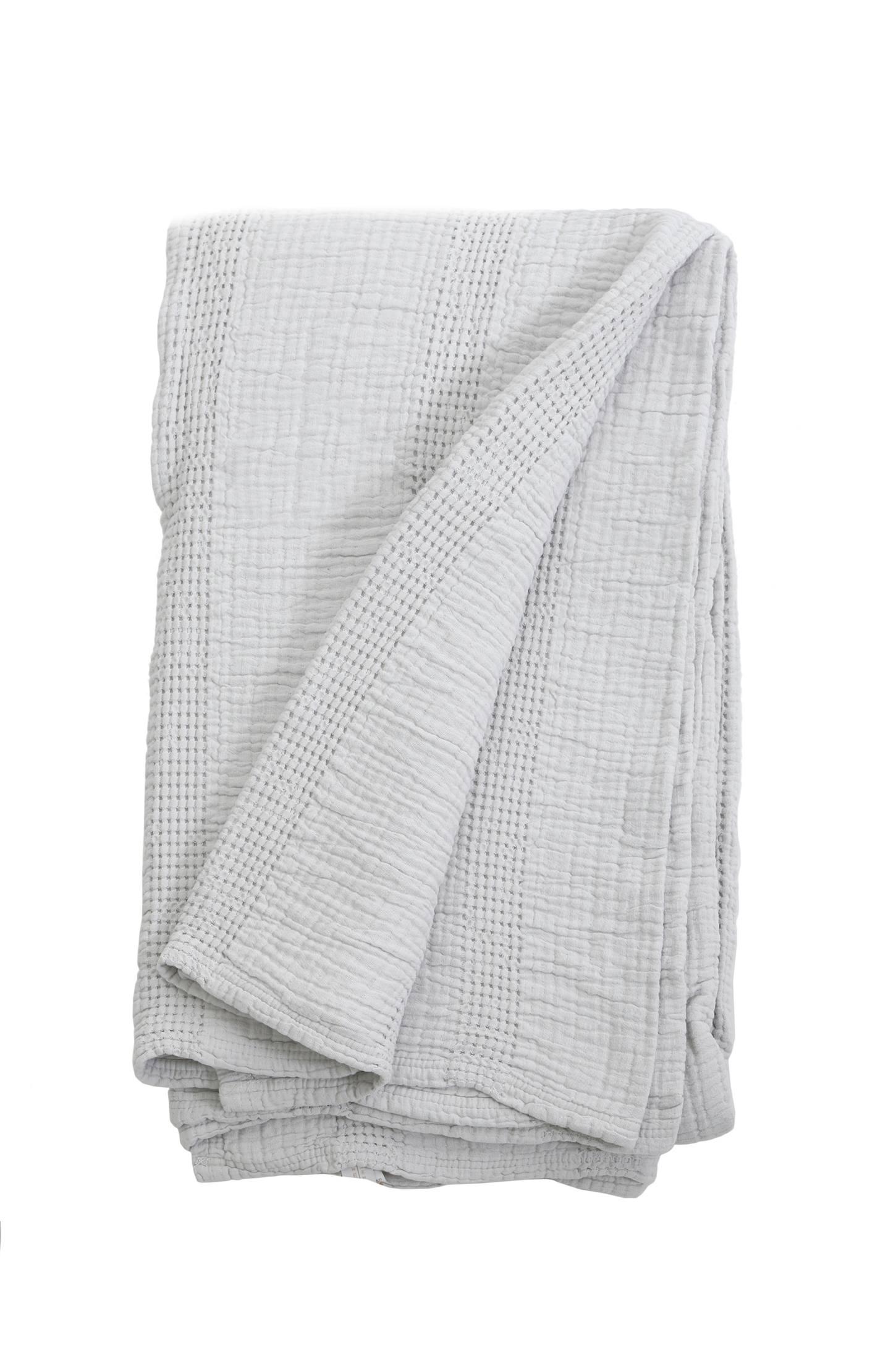Nantucket Cotton Matelassé Coverlet by Pom Pom at Home - Grey / King