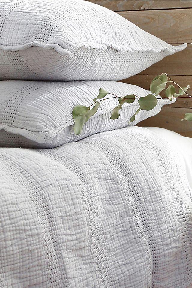 Nantucket Cotton Matelassé Coverlet by Pom Pom at Home - Grey / Queen