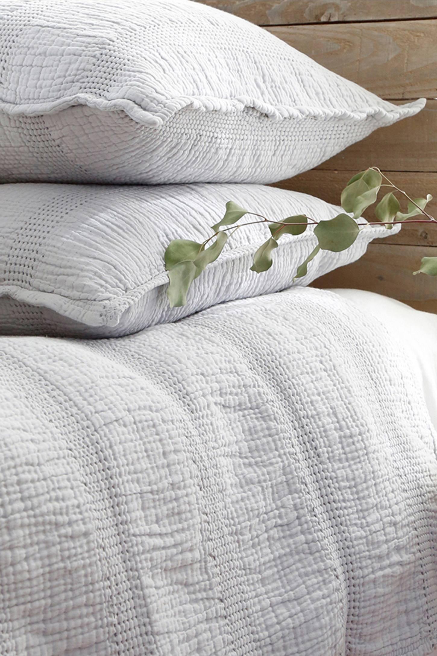 Nantucket Cotton Matelassé Coverlet by Pom Pom at Home - Grey / King