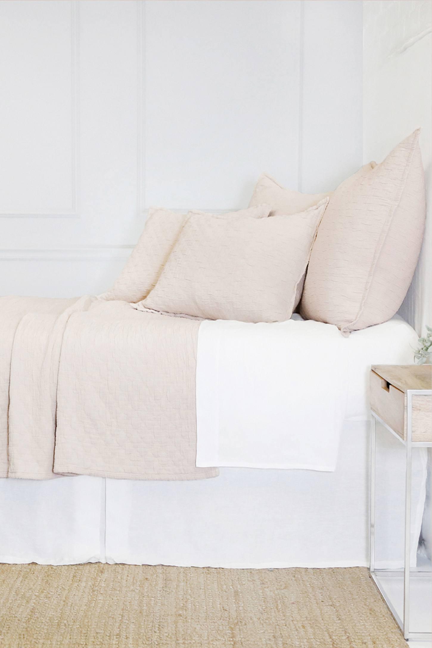 Ojai Cotton Matelassé Coverlet by Pom Pom at Home - Blush / Queen