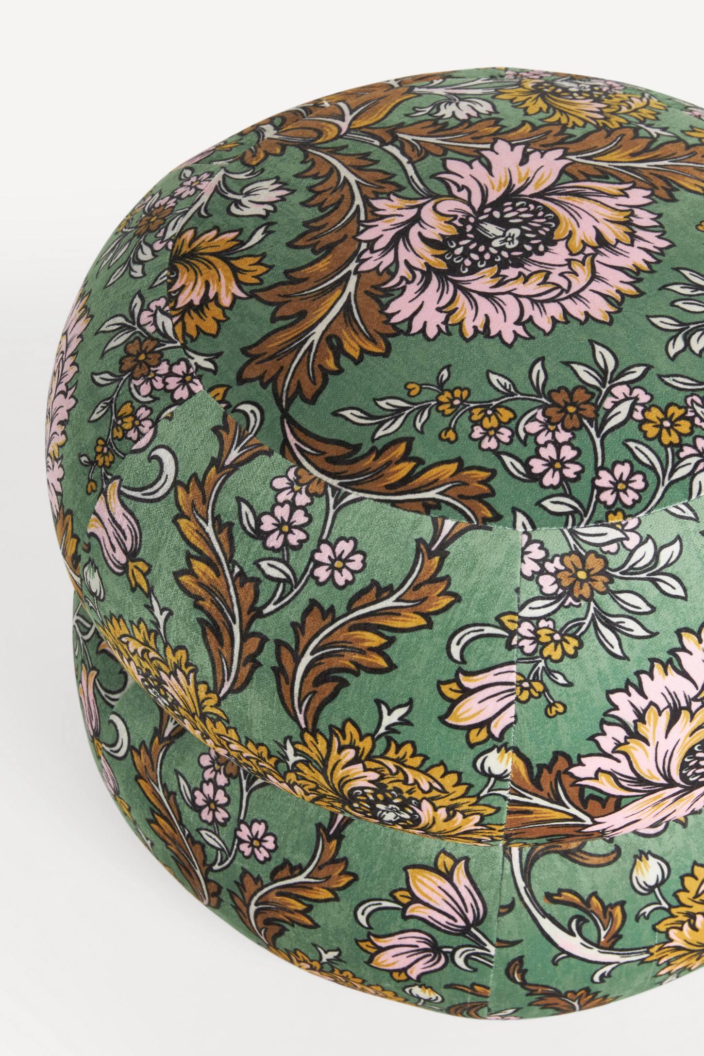 Jylin Velvet Muntz Ottoman