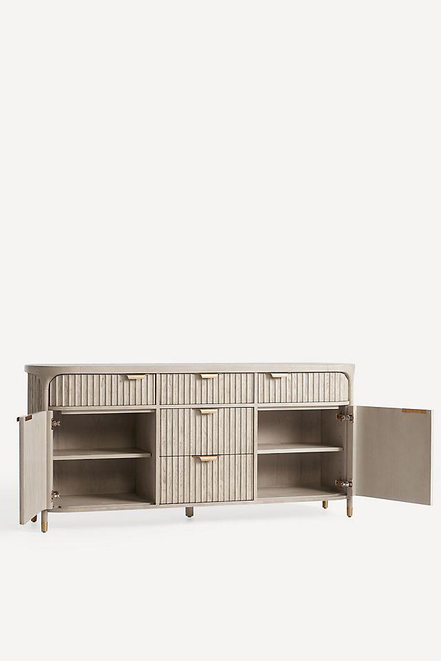 The Isla Oval 70" Fluted-Wood Sideboard