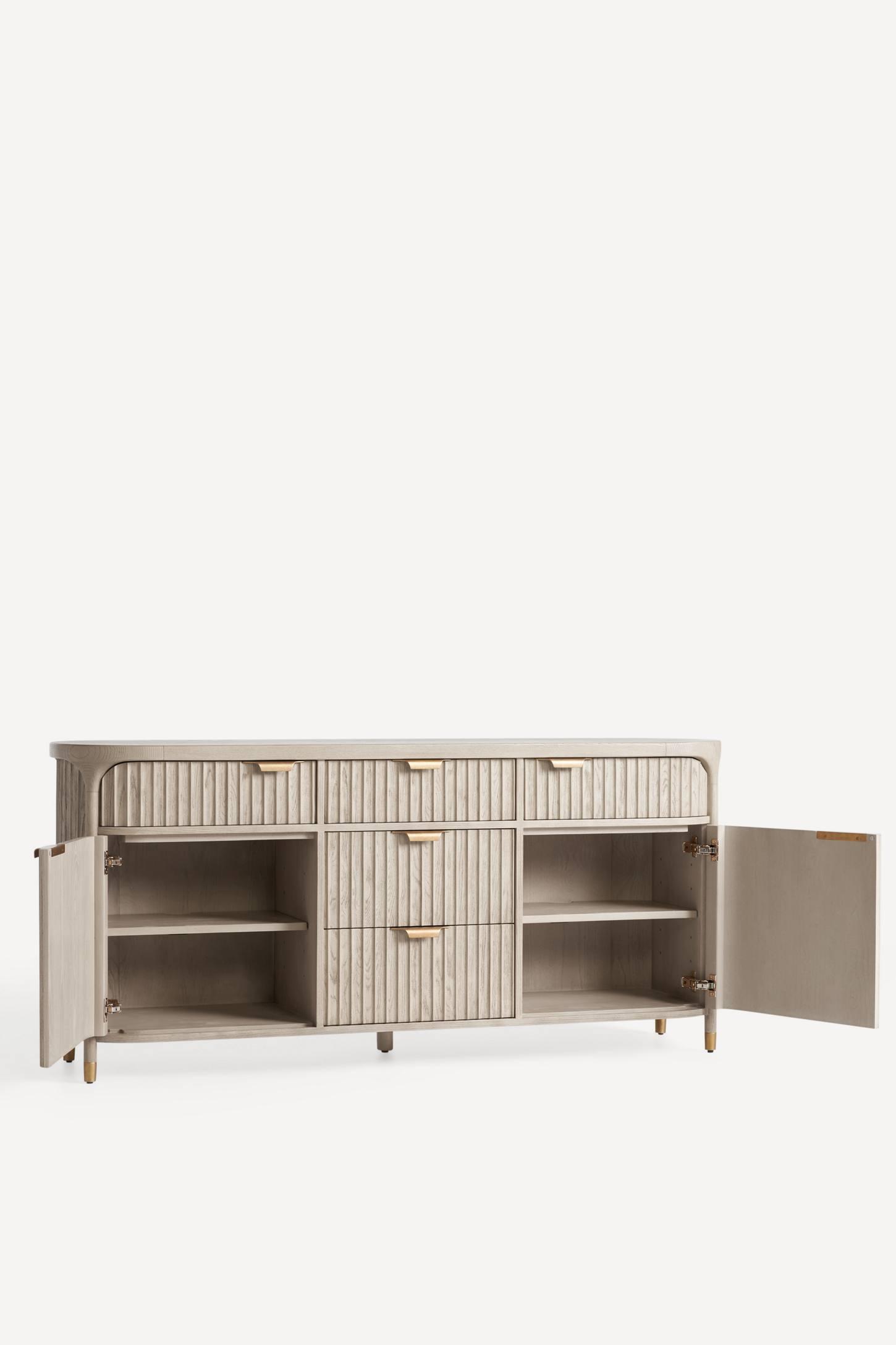 The Isla Oval 70" Fluted-Wood Sideboard