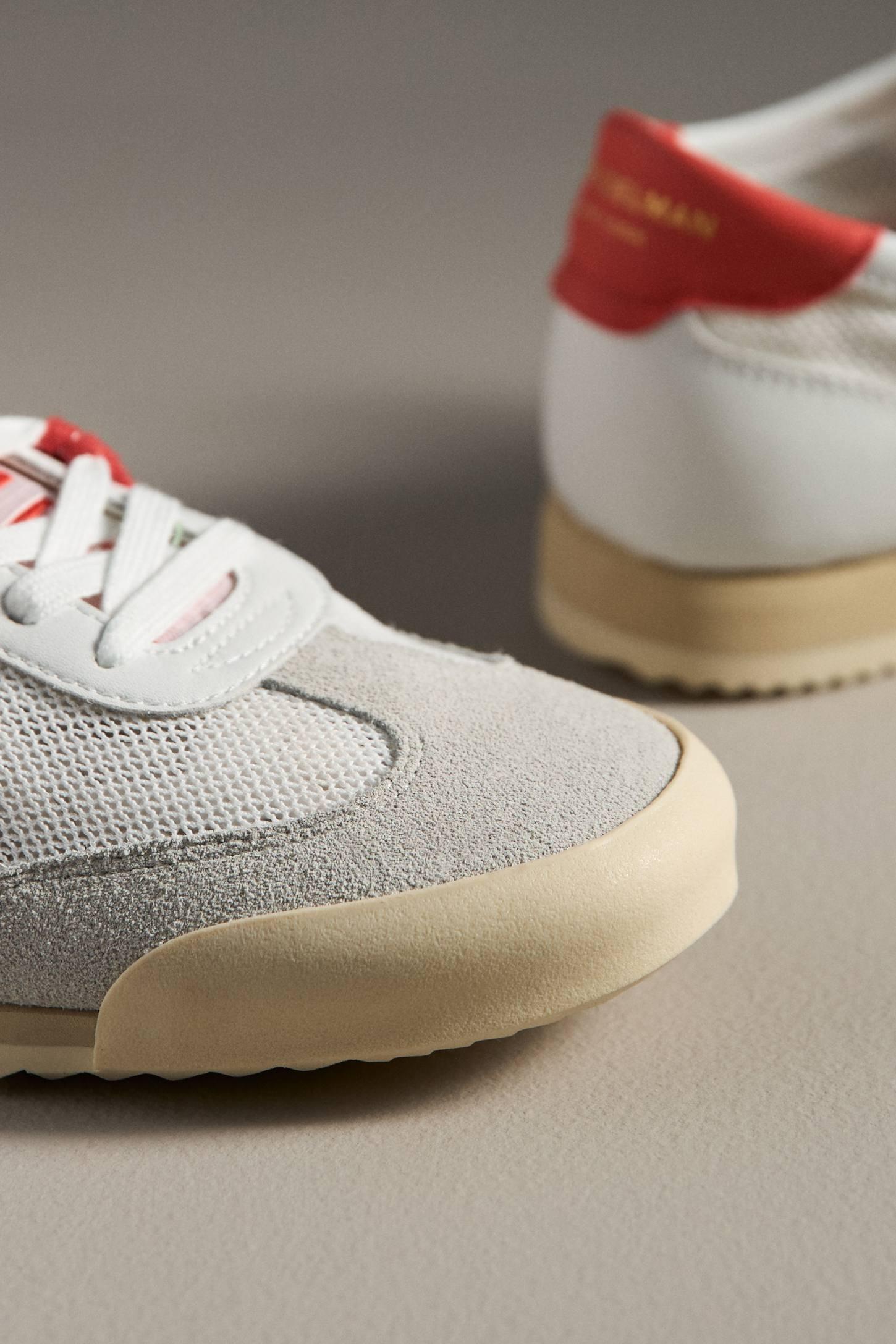 Blue Mesh and Suede Women's Low-Top Sneaker