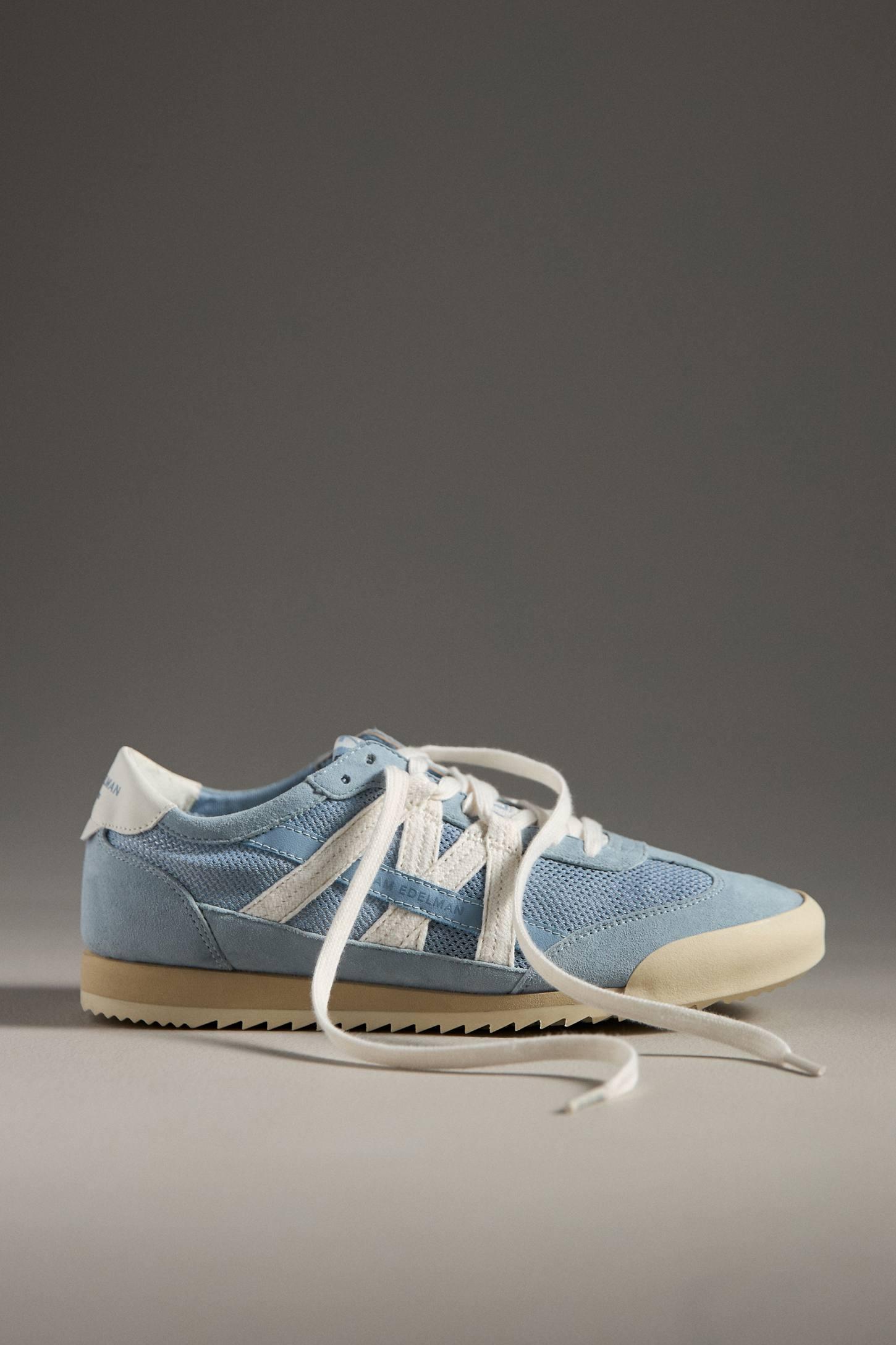 Blue Mesh and Suede Women's Low-Top Sneaker