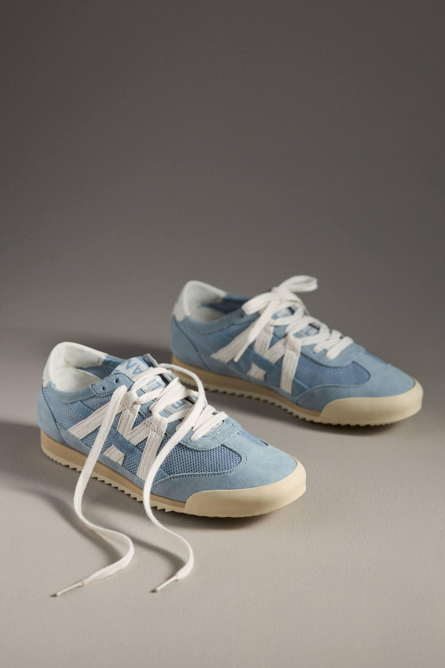 Blue Mesh and Suede Women's Low-Top Sneaker