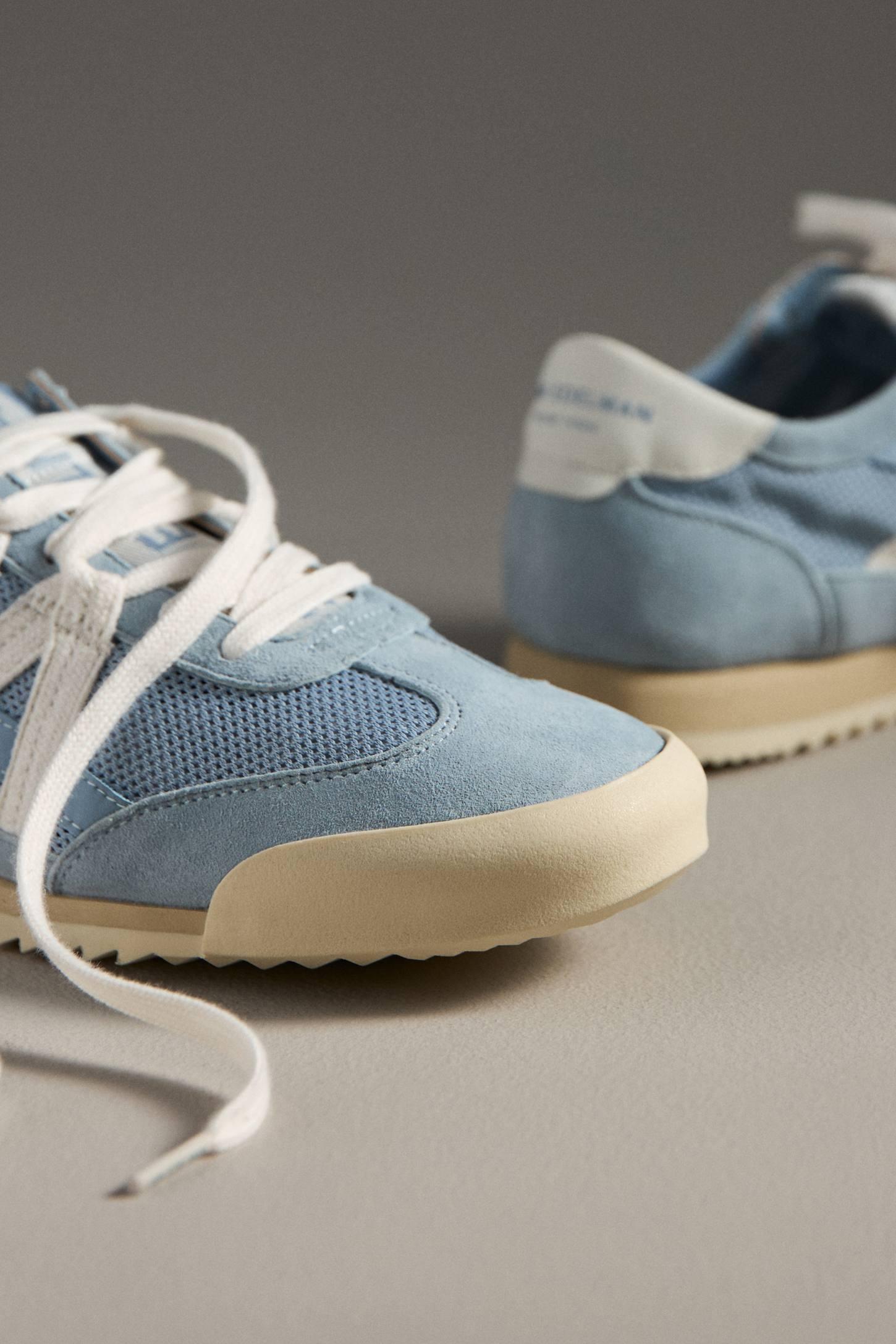 Blue Mesh and Suede Women's Low-Top Sneaker
