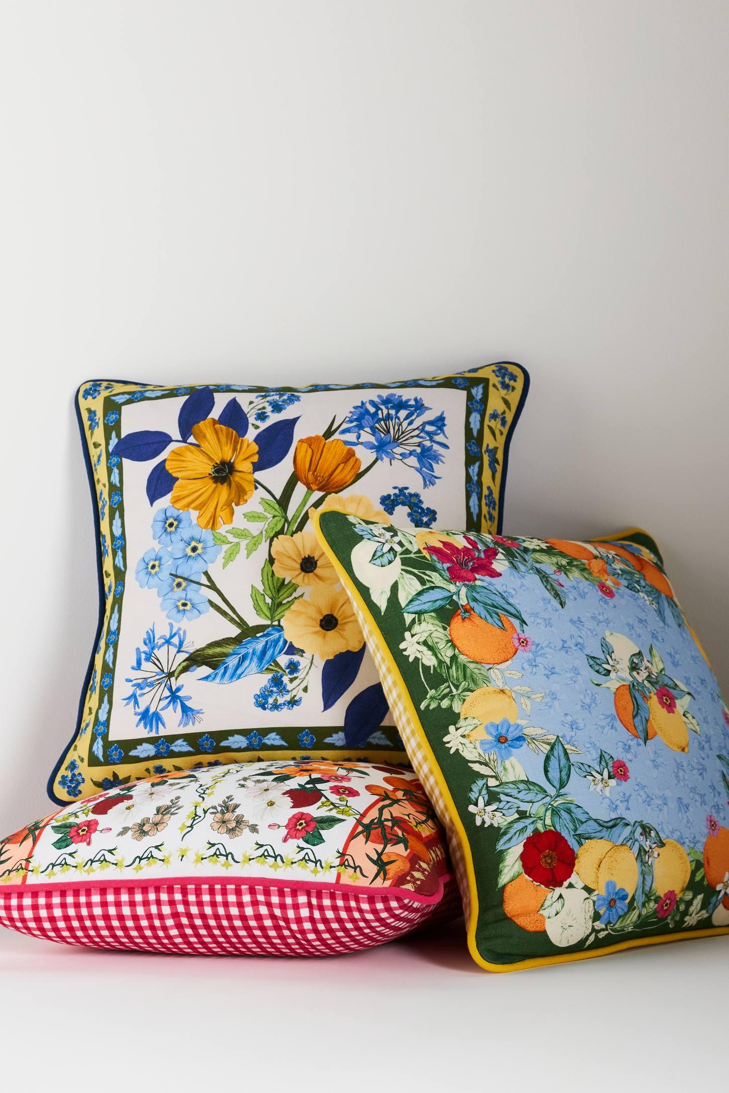 Adelyn Linen Printed Floral Pillow