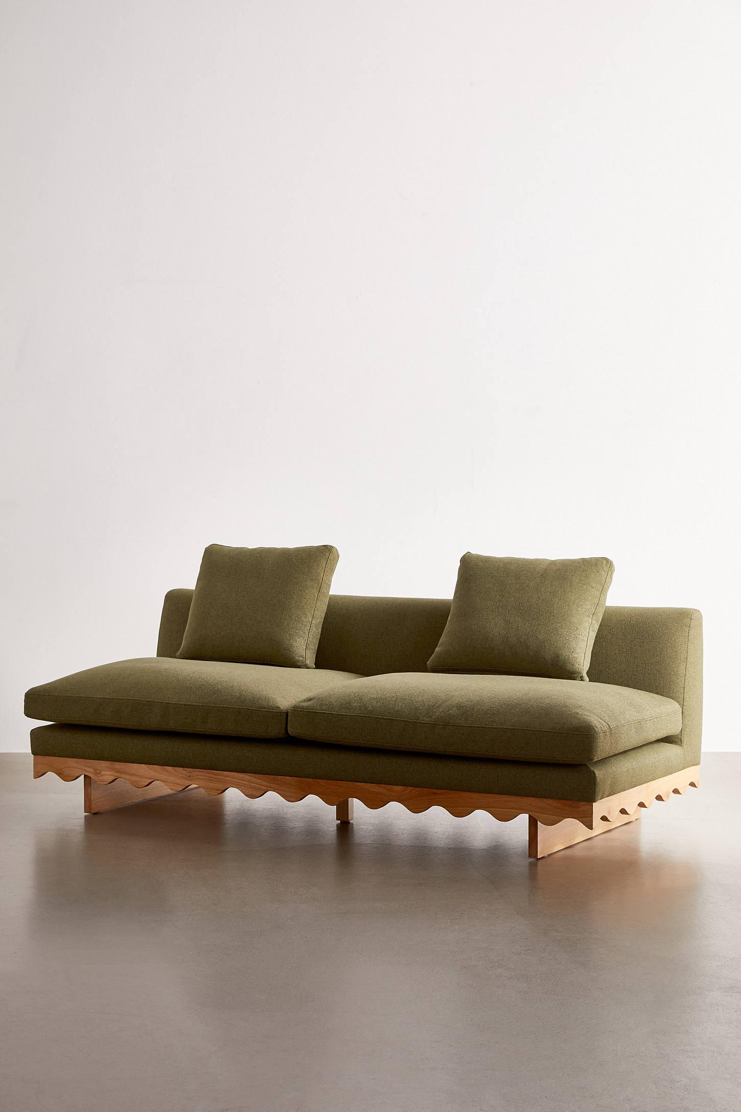 Roma Scalloped 3-Seater Sofa
