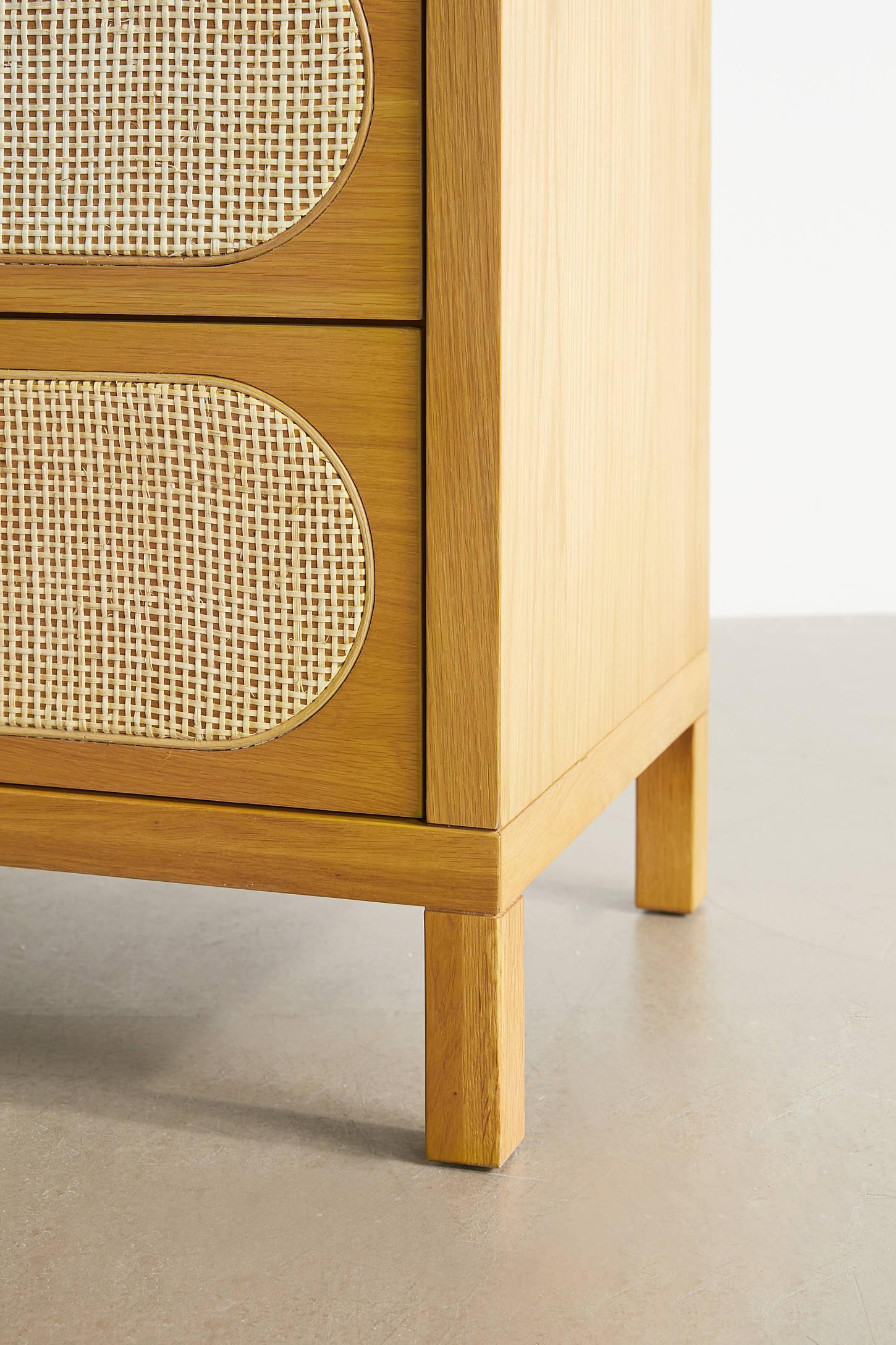Alder Cane Paned 8-Drawer Dresser