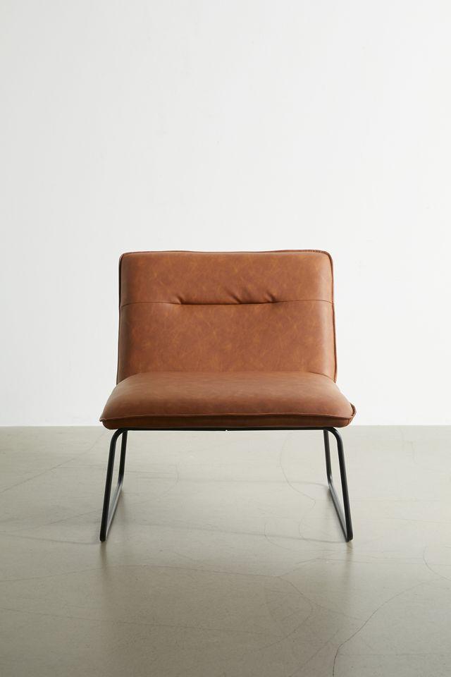 Spencer Faux Leather Armless Lounge Chair