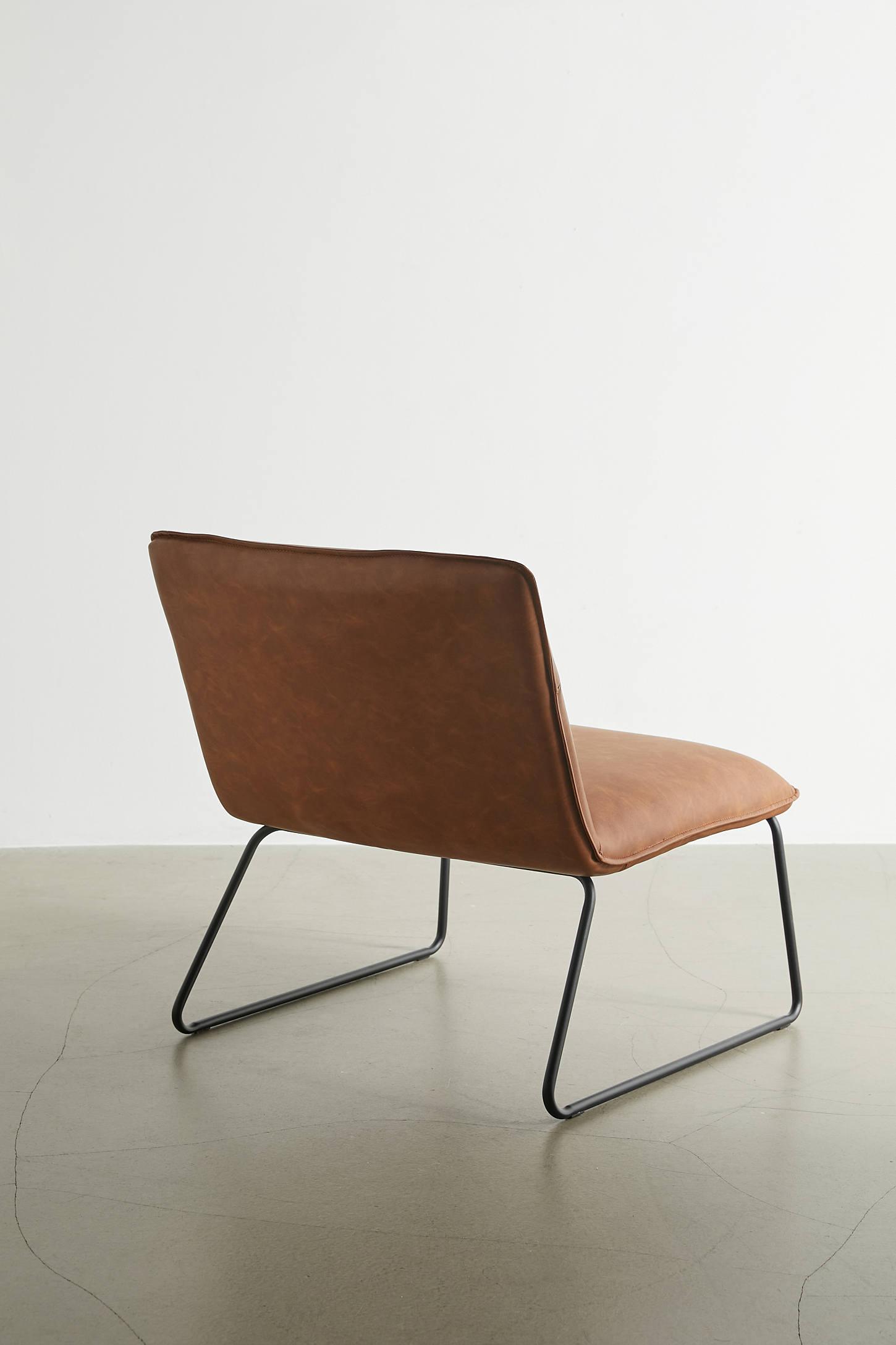 Spencer Faux Leather Armless Lounge Chair