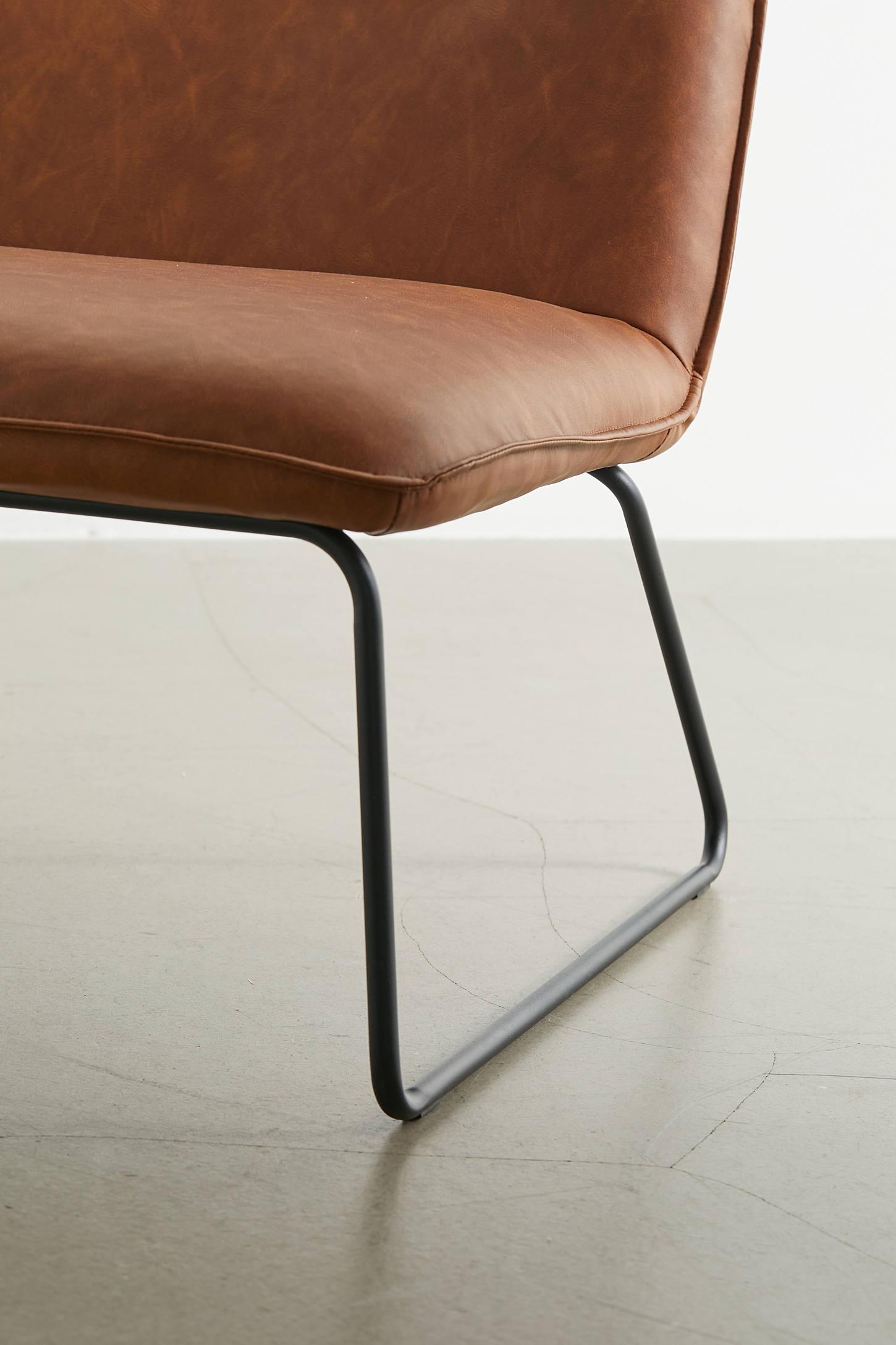 Spencer Faux Leather Armless Lounge Chair