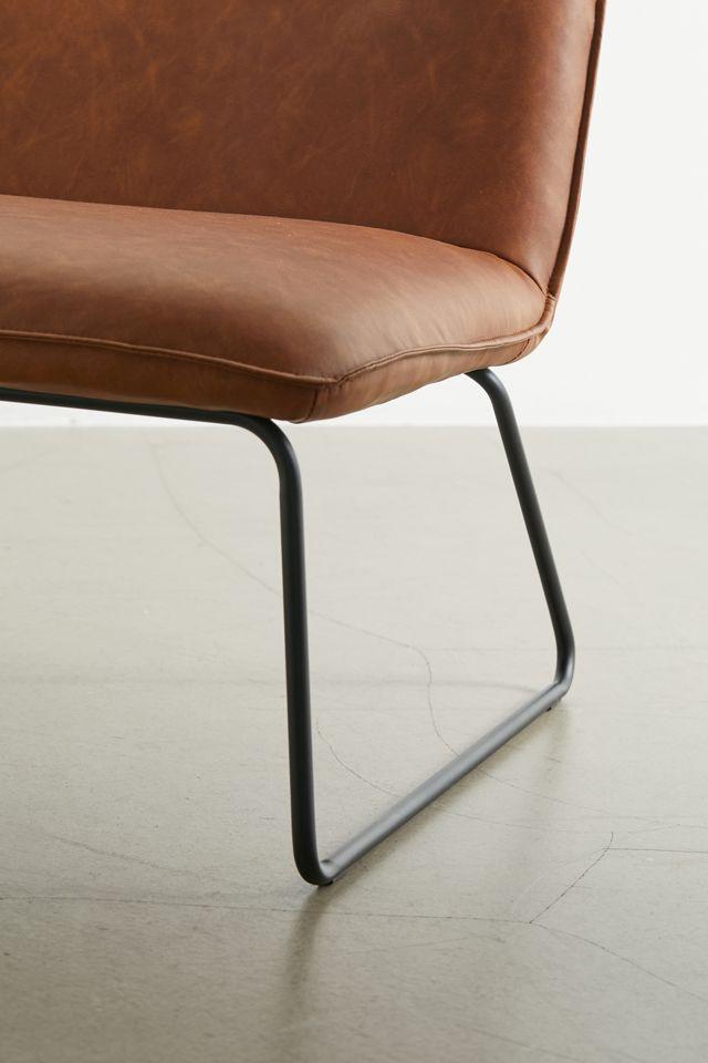 Spencer Faux Leather Armless Lounge Chair