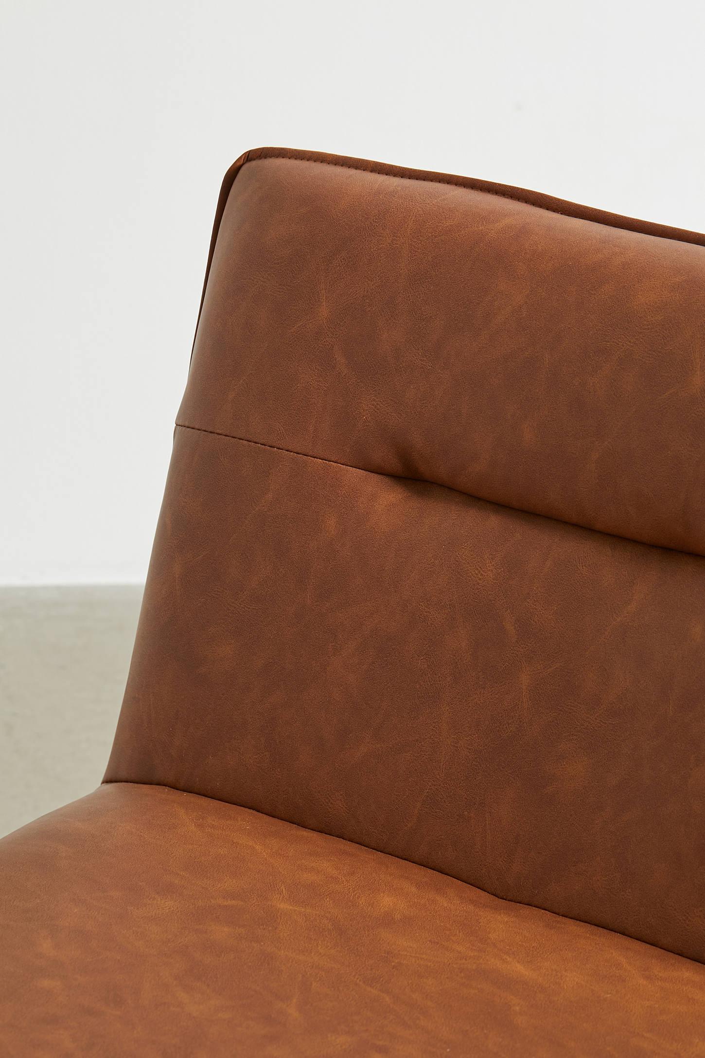 Spencer Faux Leather Armless Lounge Chair