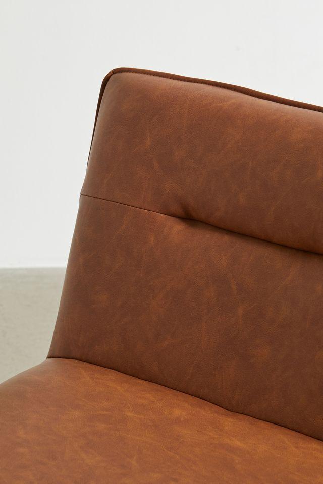 Spencer Faux Leather Armless Lounge Chair