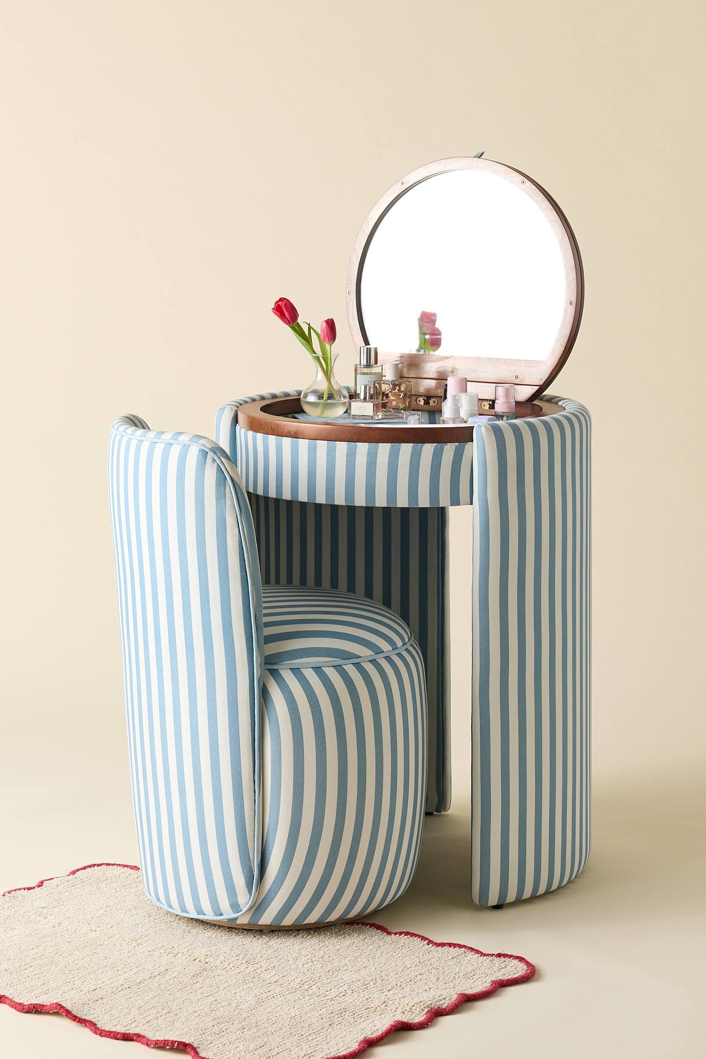 Jane Upholstered Vanity & Stool Set
