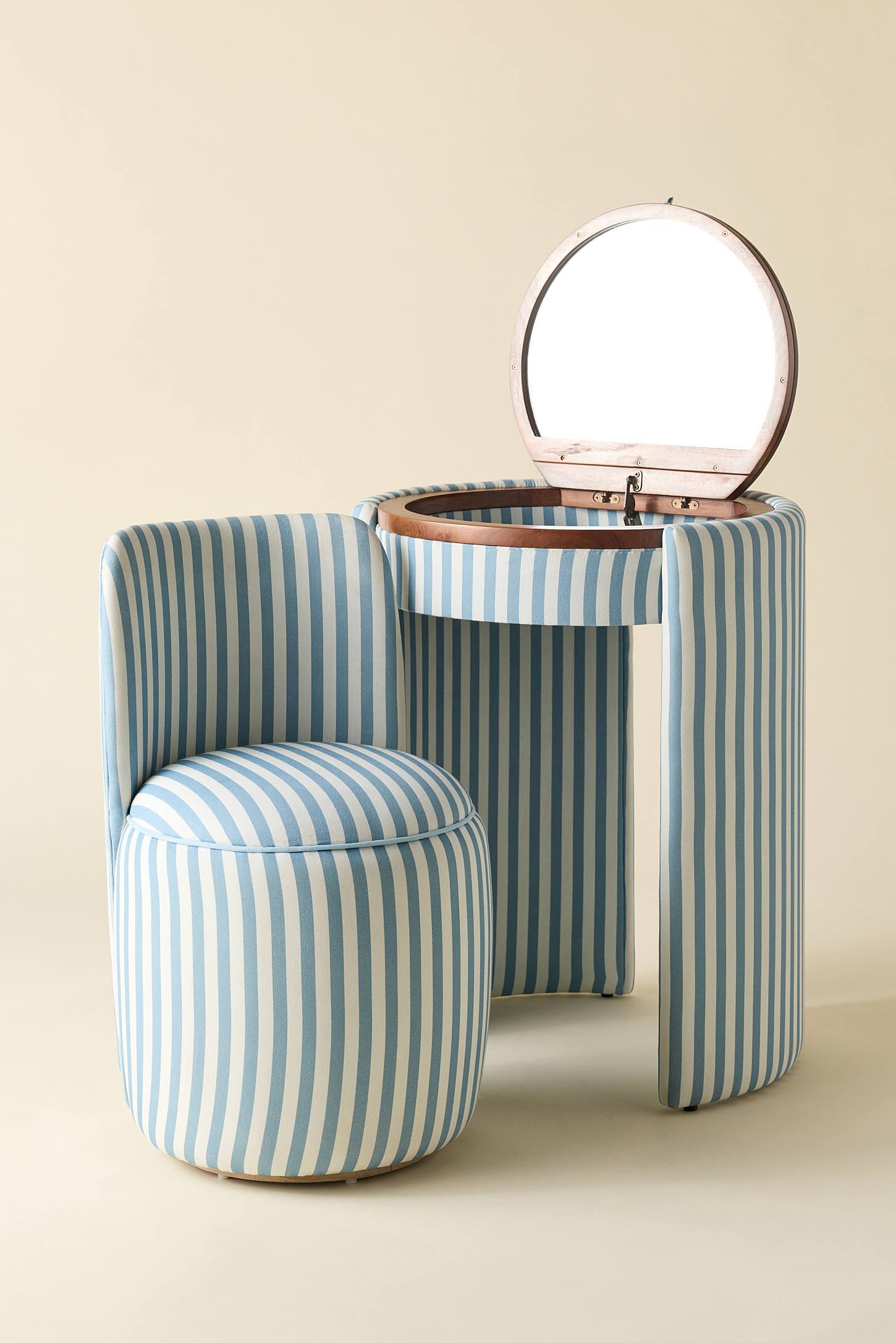 Jane Upholstered Vanity & Stool Set