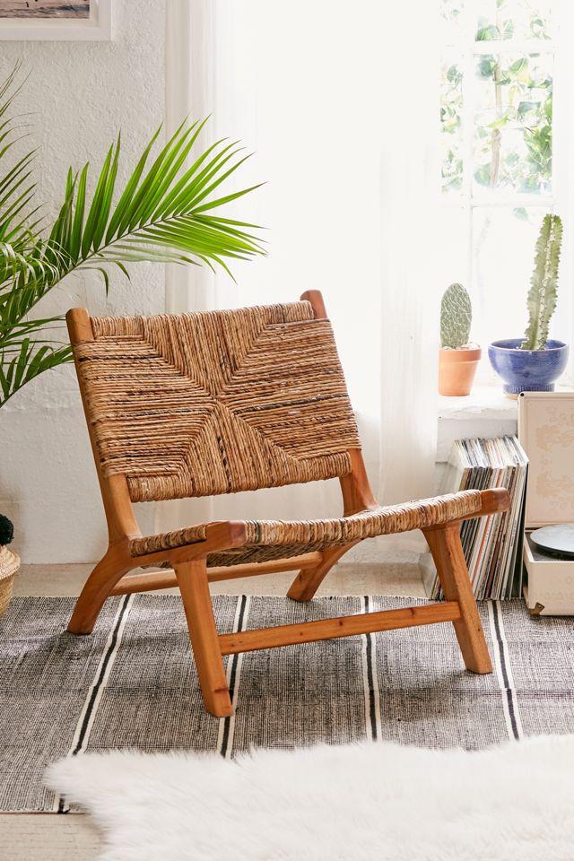 Copenhagen Solid Indonesian Mahogany and Banana Tree Bark Accent Chair