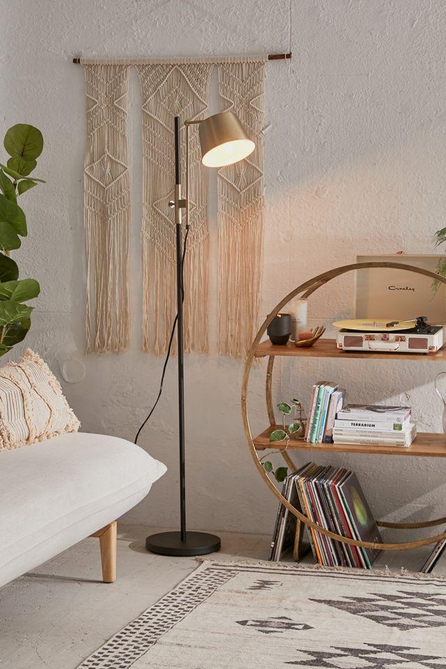 Contemporary Metric Adjustable Black Metal Floor Lamp