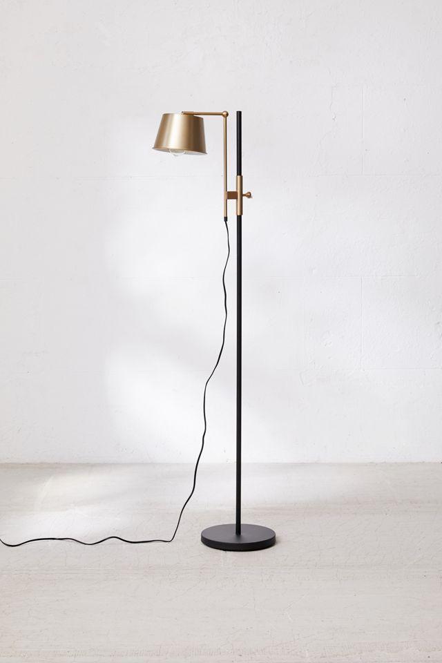 Contemporary Metric Adjustable Black Metal Floor Lamp