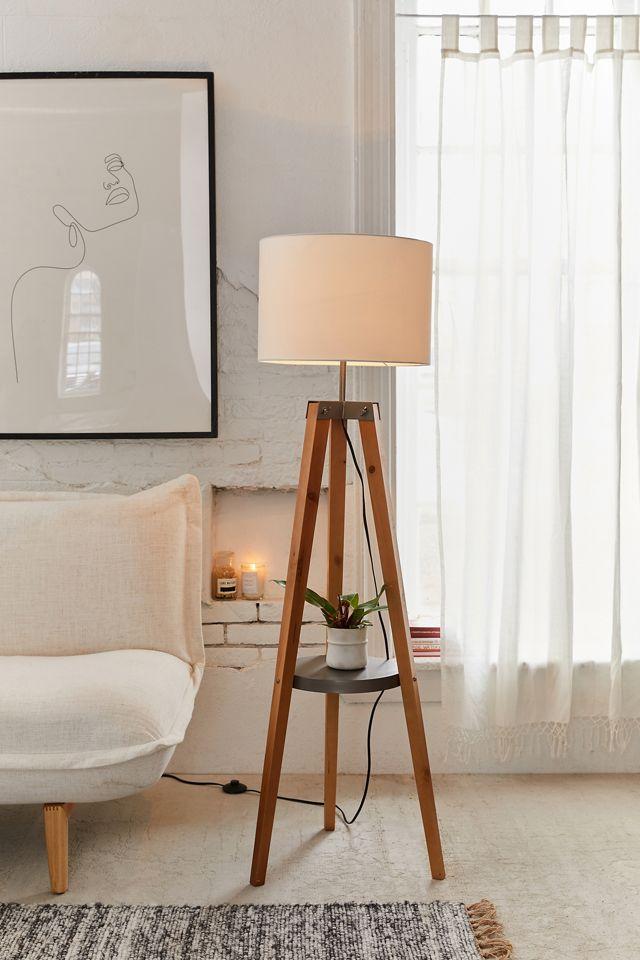 Miles Mid-Century Side Table Floor Lamp