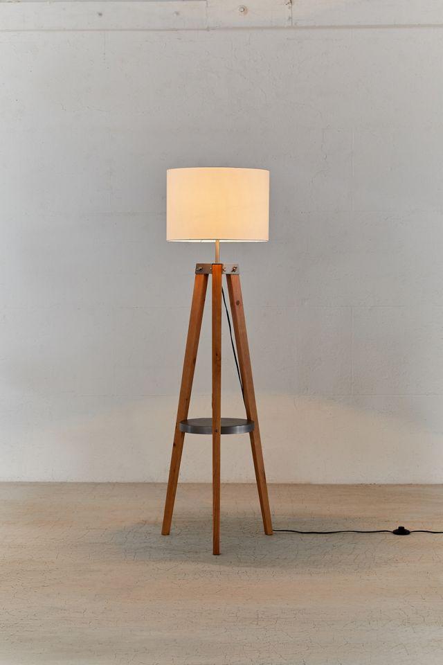 Miles Mid-Century Side Table Floor Lamp