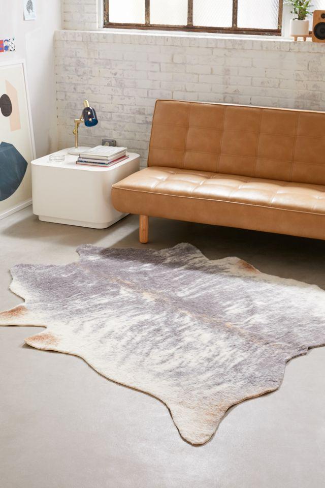 Shaped Faux Animal Hide Rug