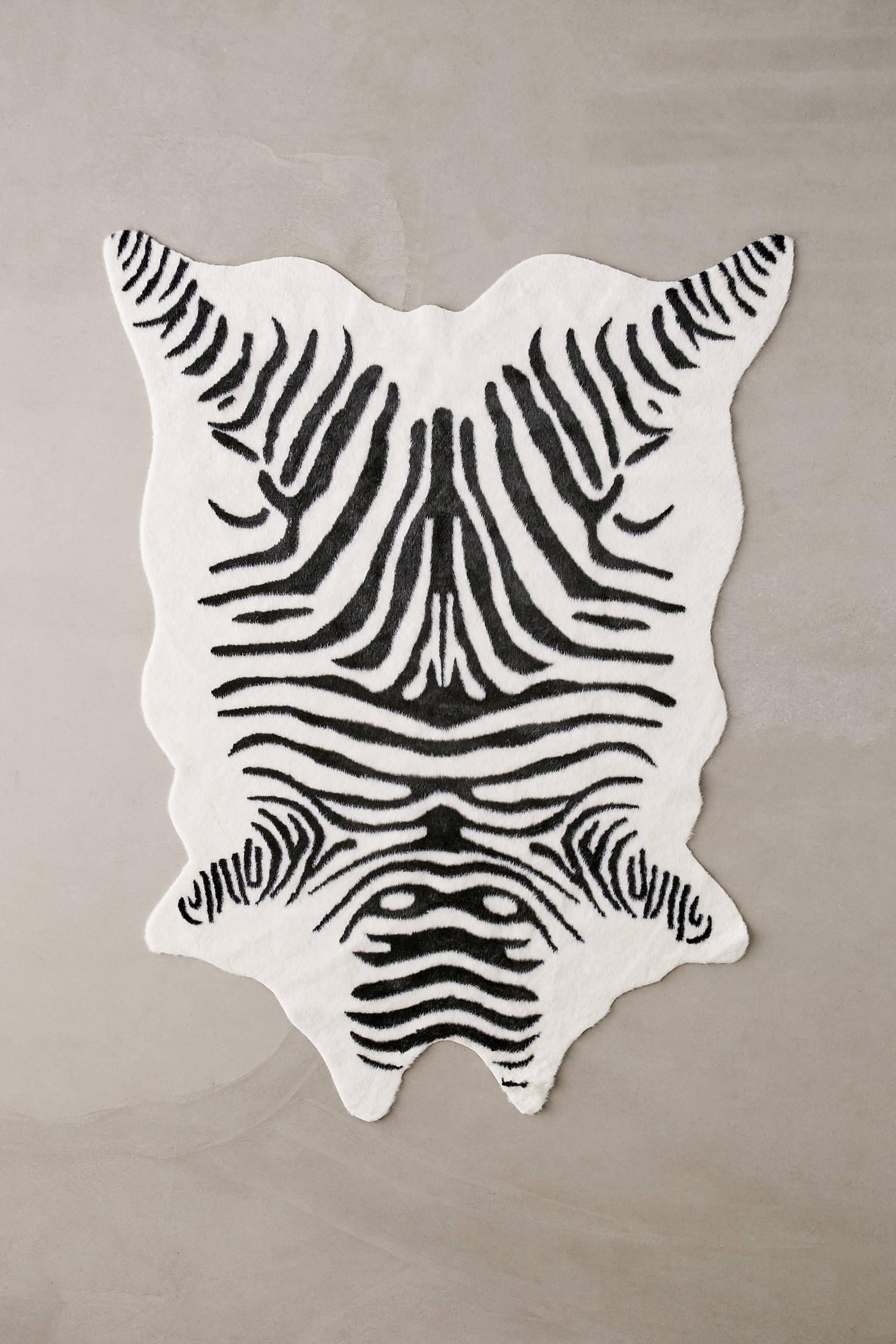 Shaped Faux Animal Hide Rug