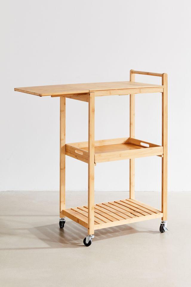 Bamboo Rolling Kitchen Cart