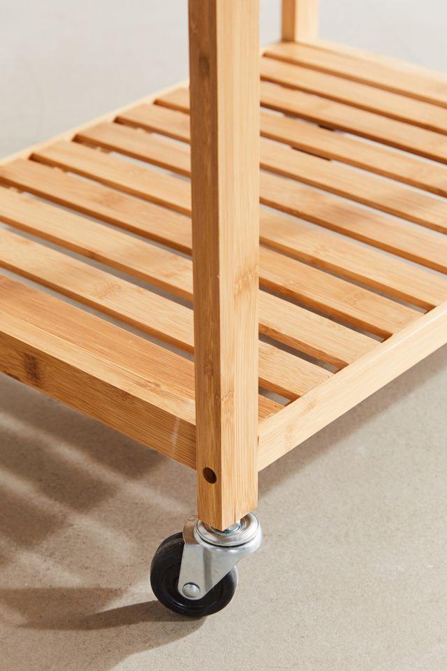 Bamboo Rolling Kitchen Cart