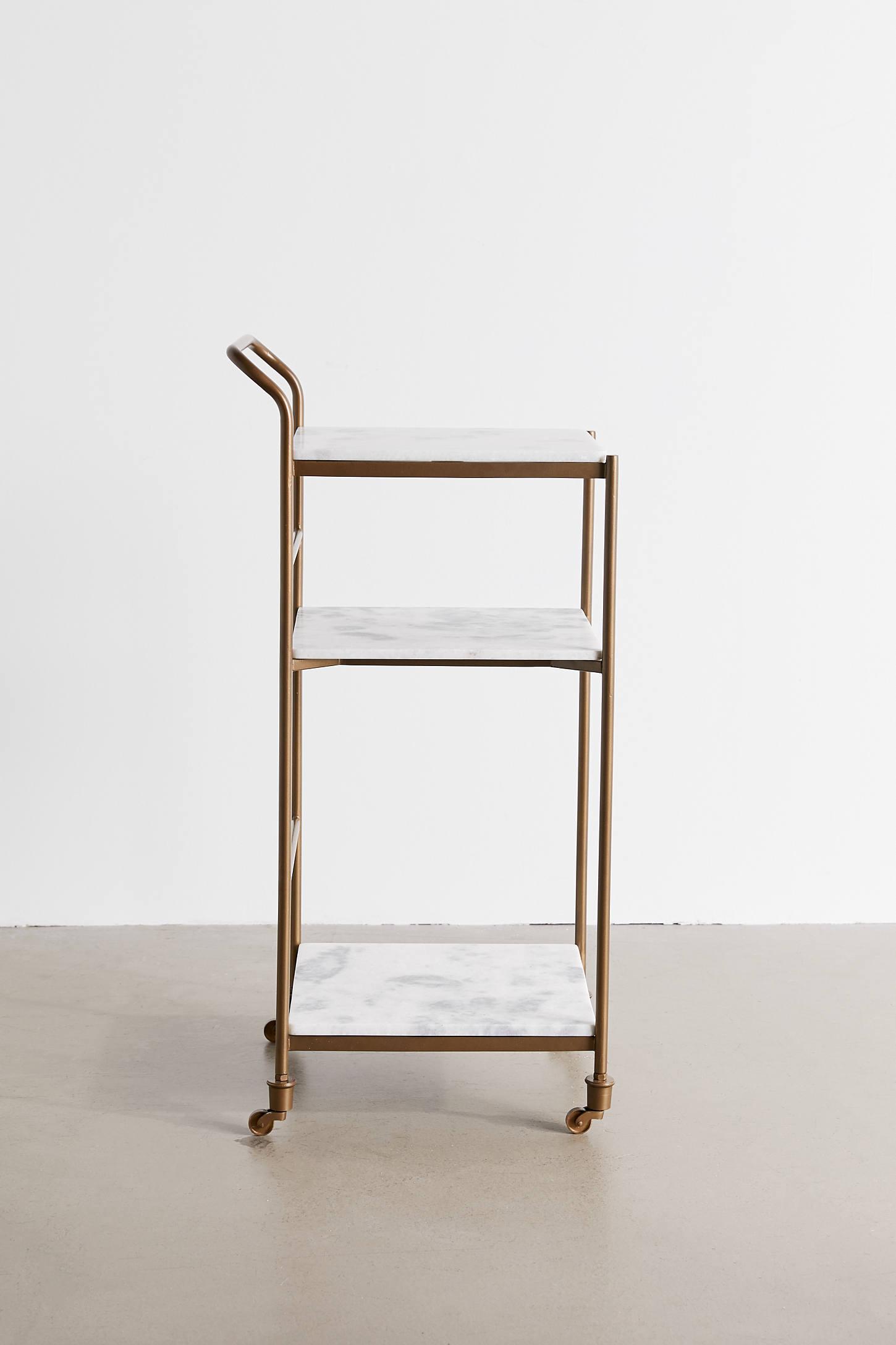 Evander Bar Cart - Antique Brass