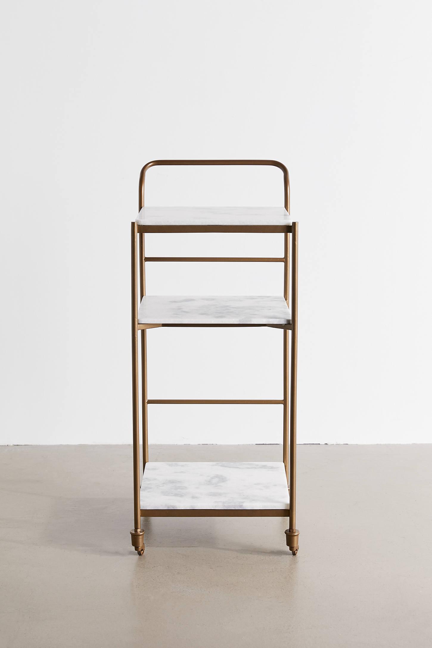 Evander Bar Cart - Antique Brass