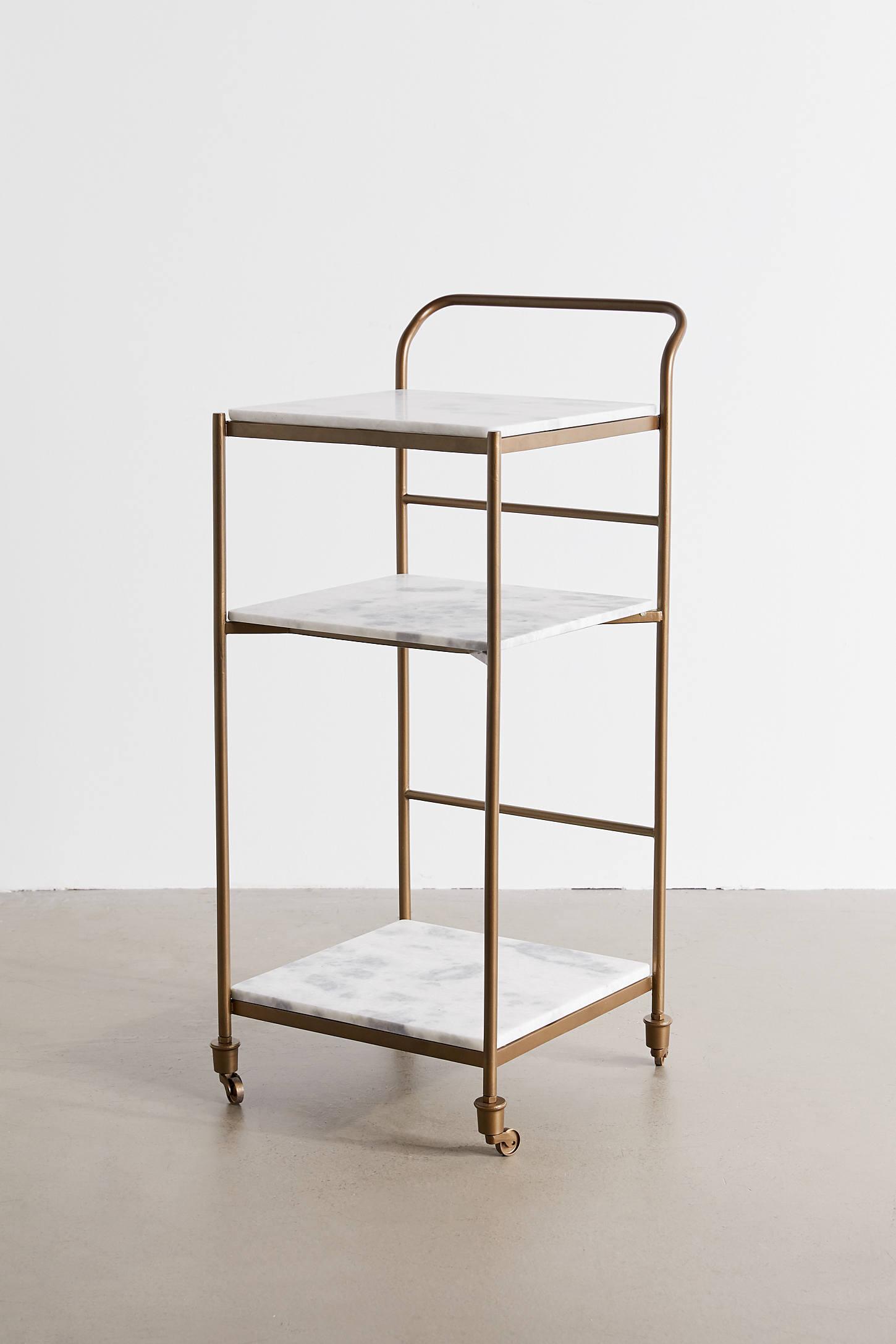 Evander Bar Cart - Antique Brass