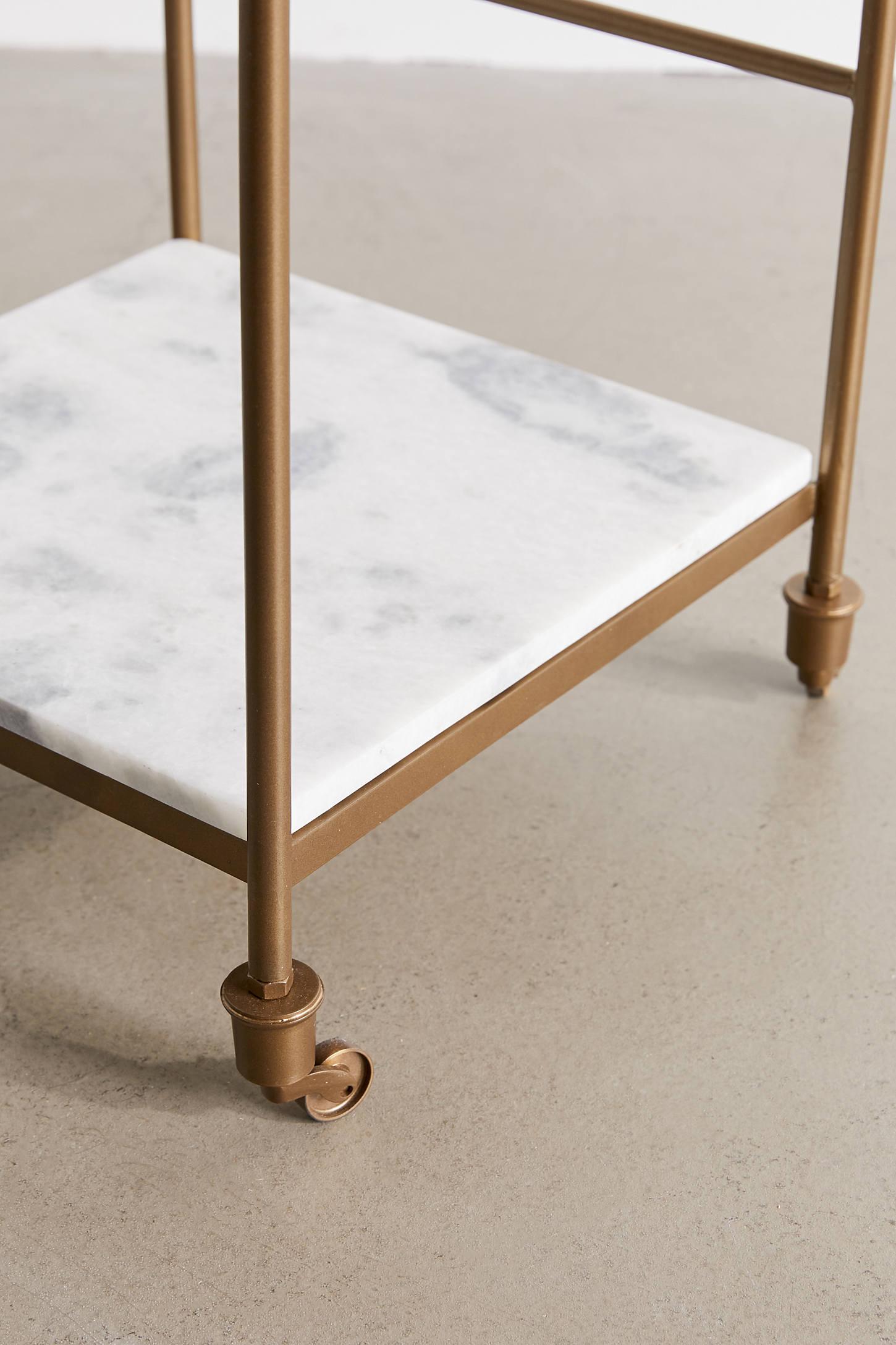 Evander Bar Cart - Antique Brass