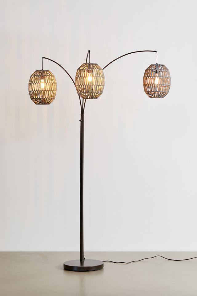 Laurette Adjustable Tri-Lantern Black Metal Floor Lamp