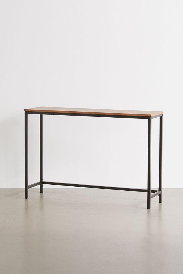 Sindoori Mango & Black Metal Industrial Console Table with Storage