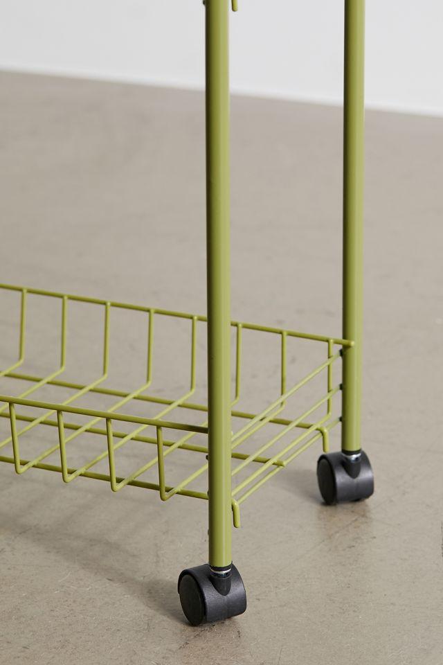 Olive Green 3-Tier Rust-Resistant Steel Rolling Cart