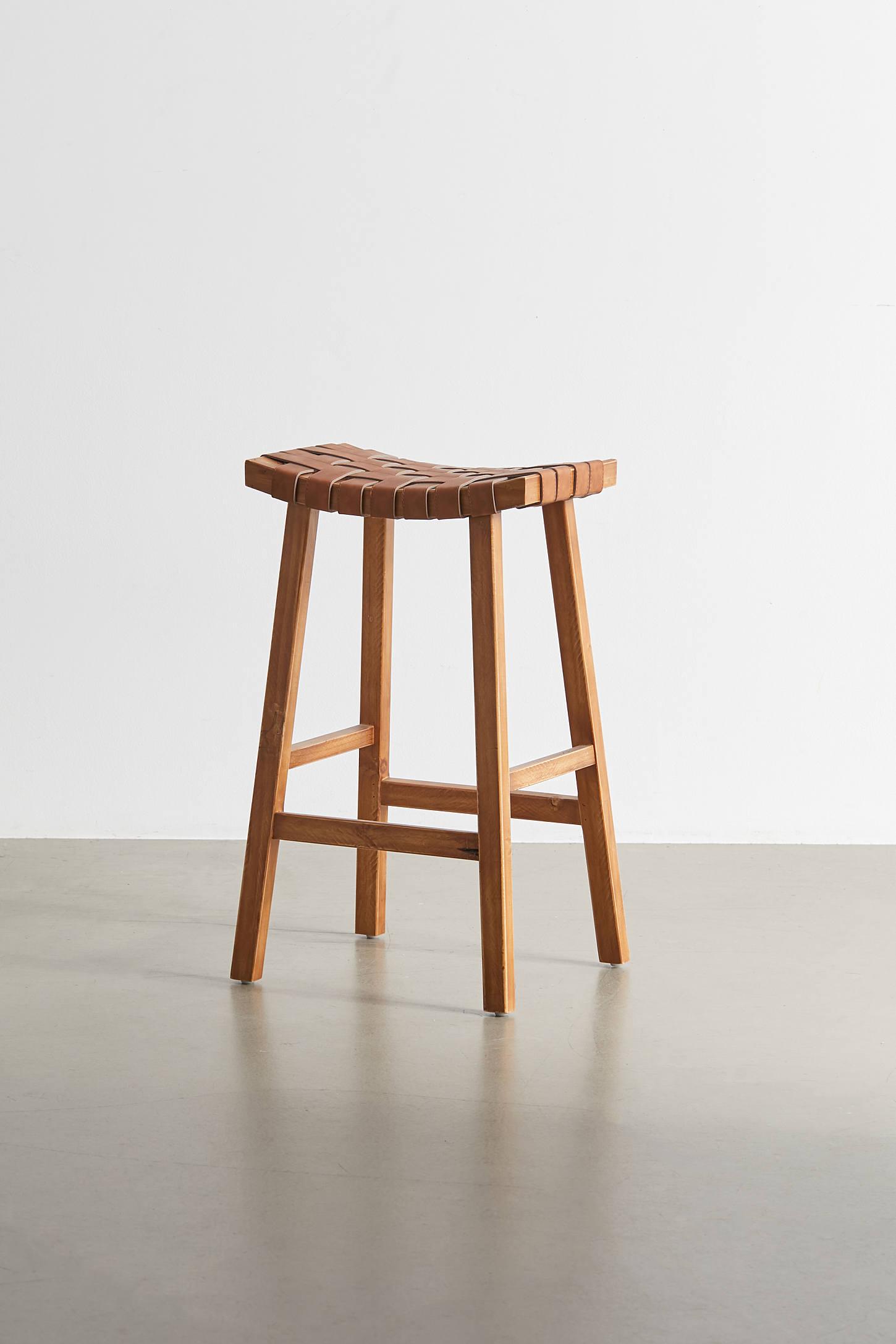 Woven Leather Stool
