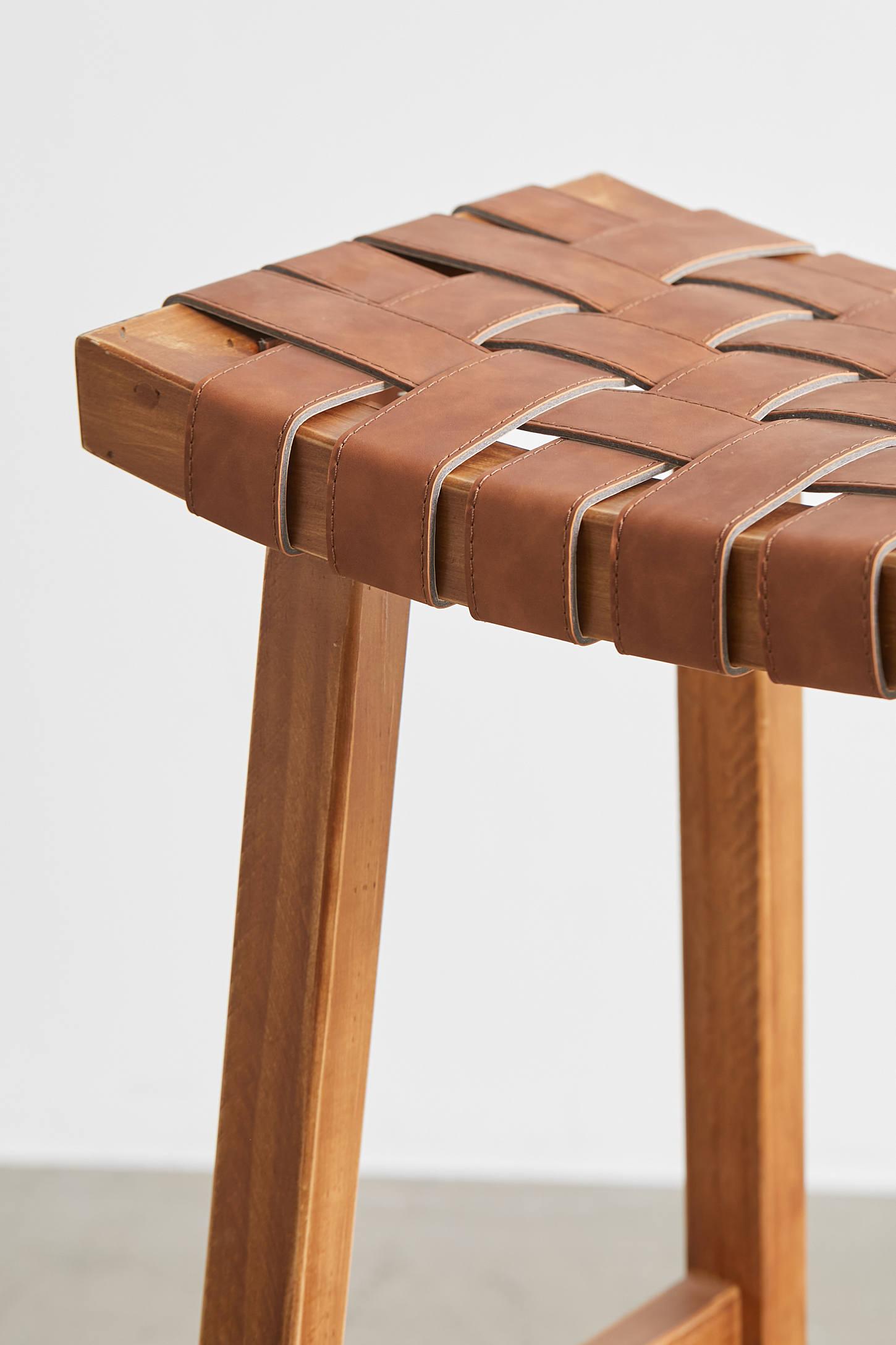 Woven Leather Stool