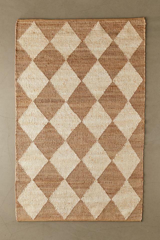 Louie Diamond Checkerboard Natural Jute 5' x 8' Area Rug