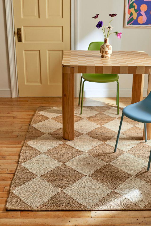 Louie Diamond Checkerboard Natural Jute 5' x 8' Area Rug