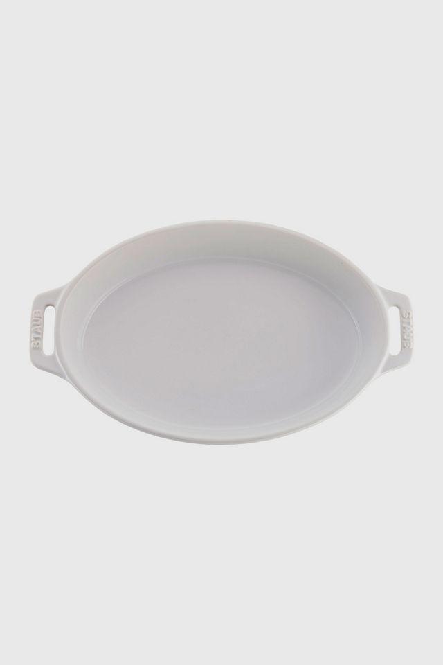 White Ceramic 2-Piece Oval Baking Dish Set