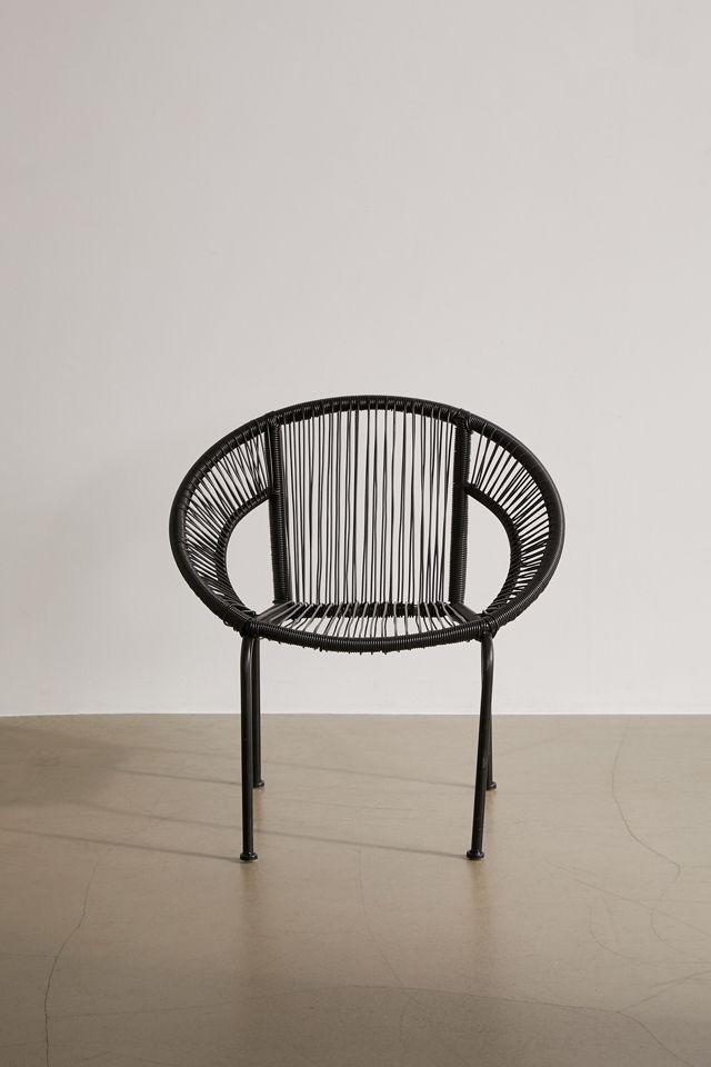 Luxe Modern White Woven Rattan Outdoor Dining Chair