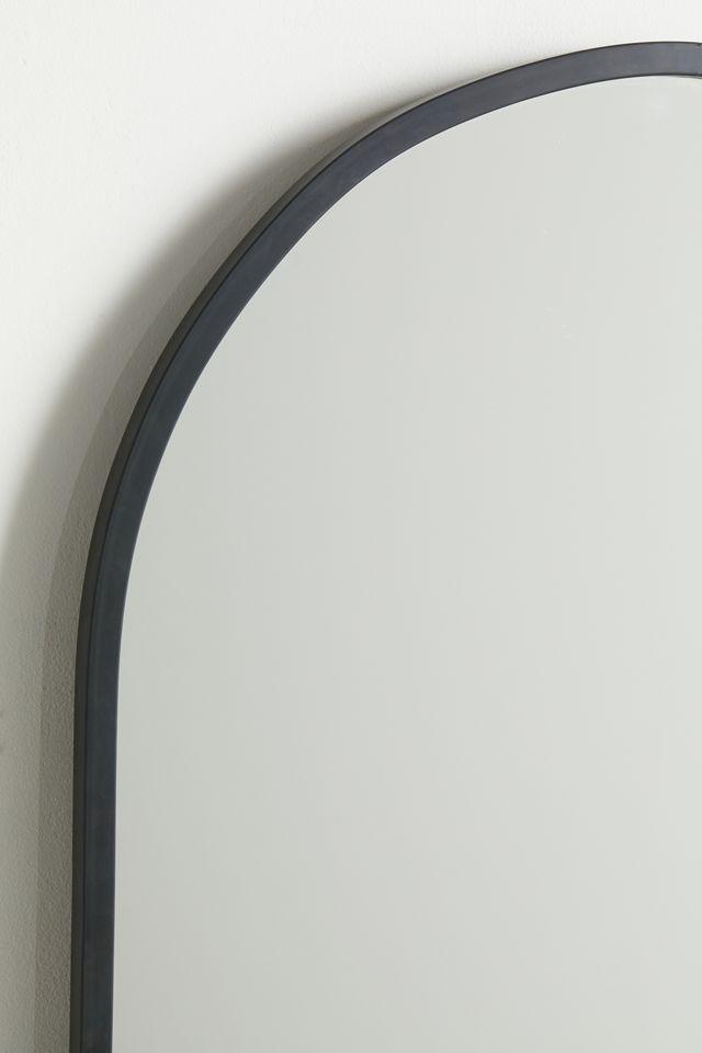 Modern Hub 39.5'' Black Wood Arched Wall Mirror