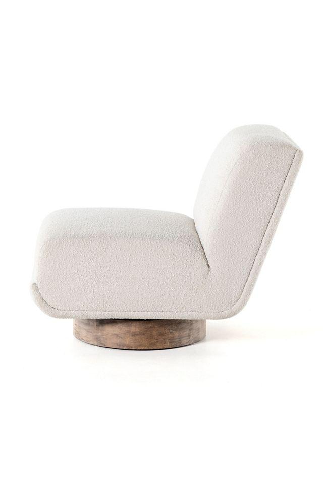 Bronwyn Cream Swivel Slipper Chair in Knoll Natural