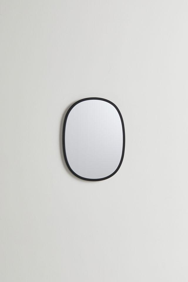 Modern Industrial Hub Oval Wall Mirror with Black Rubber Rim