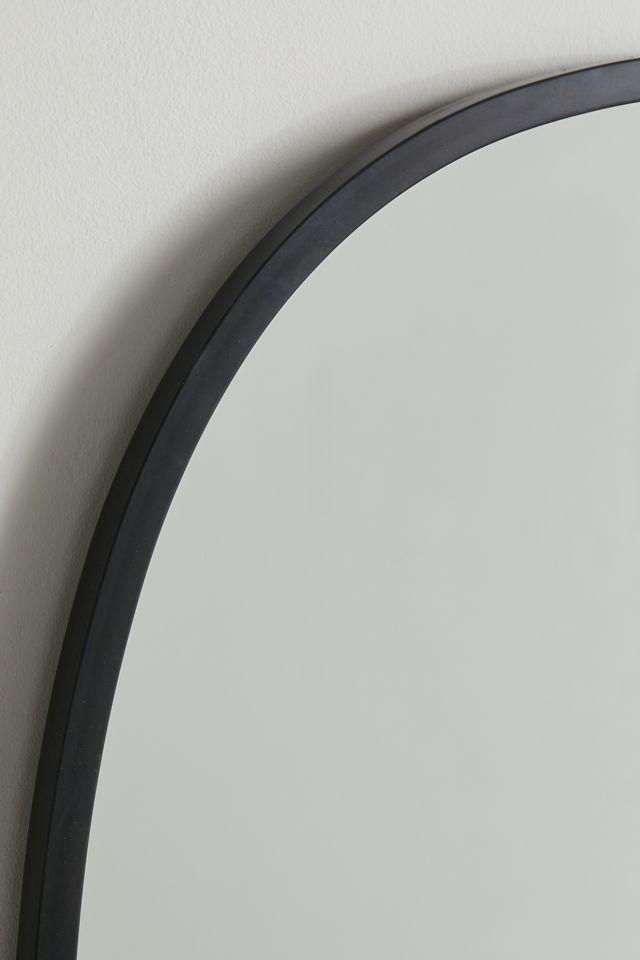 Modern Industrial Hub Oval Wall Mirror with Black Rubber Rim